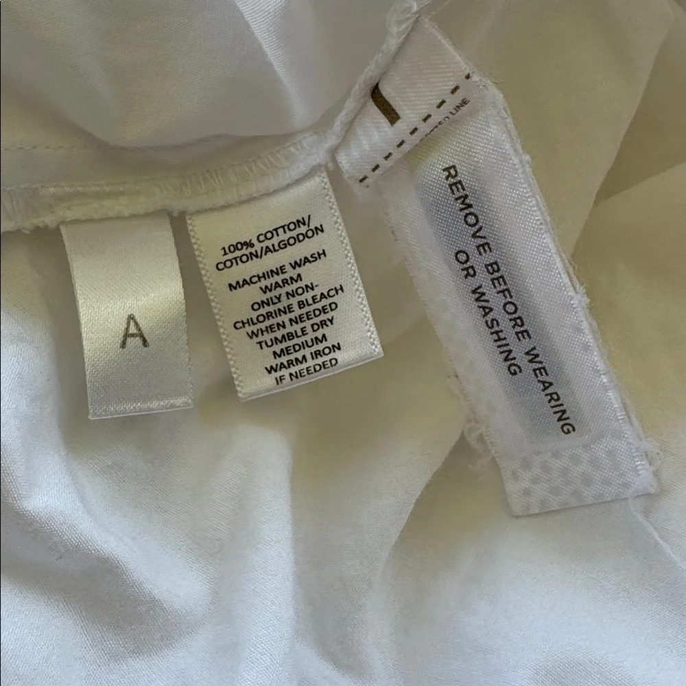 Ann Taylor LOFT white classic single pocket cotton button down dress shirt large